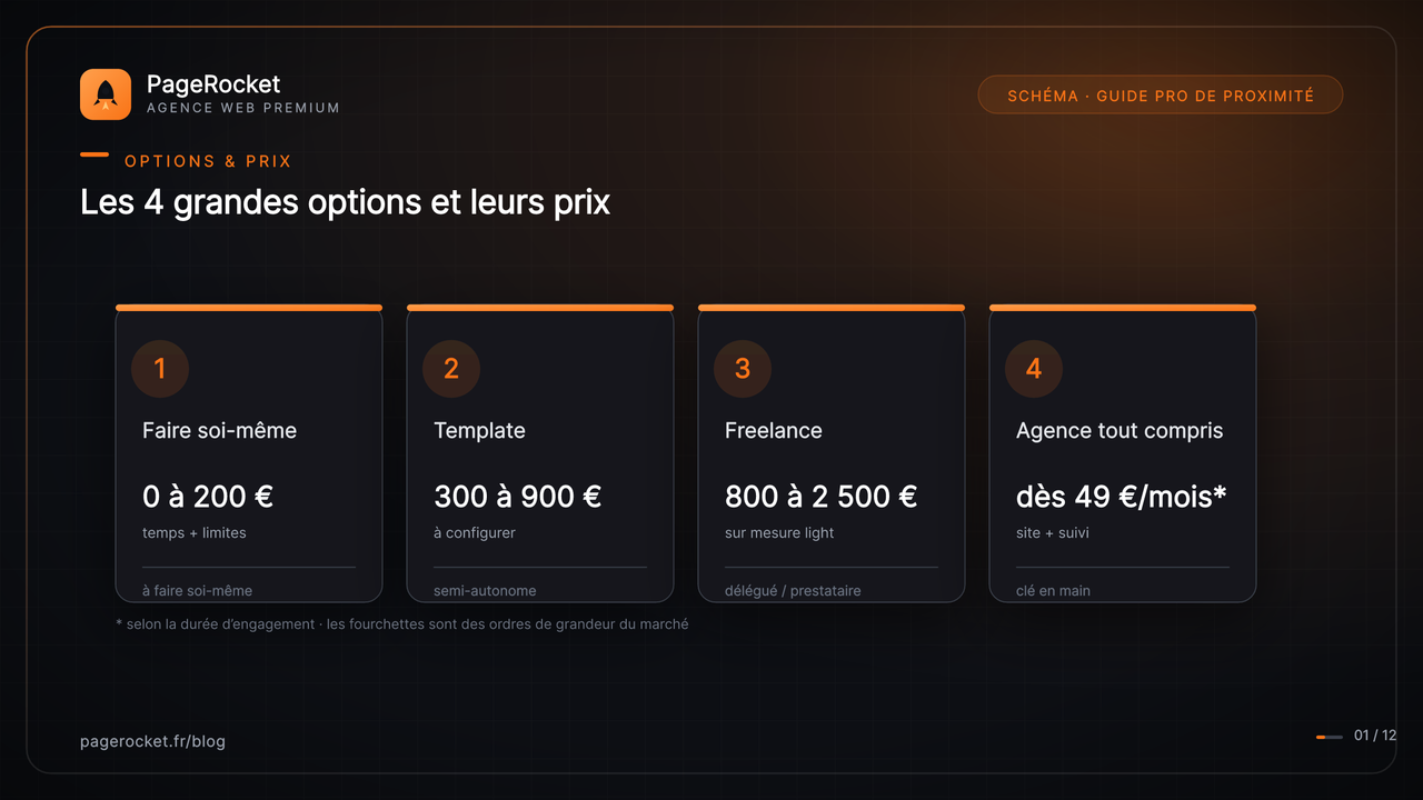 Les 4 grandes options et leurs prix